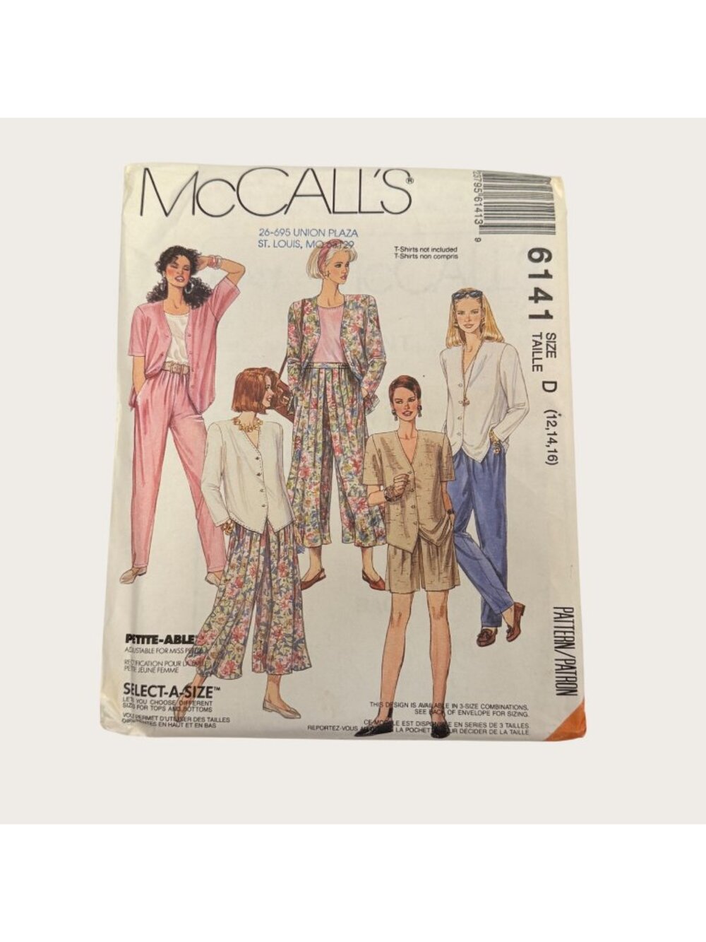 Vintage 1990s McCalls Sewing Pattern 6141 Misses Skirt Pants Size 12-16 Uncut
